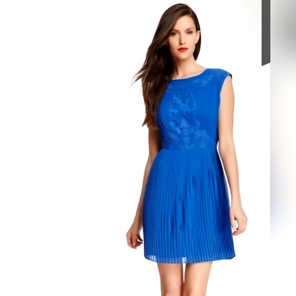 Ted Baker Royal Blue pleated dress NWT